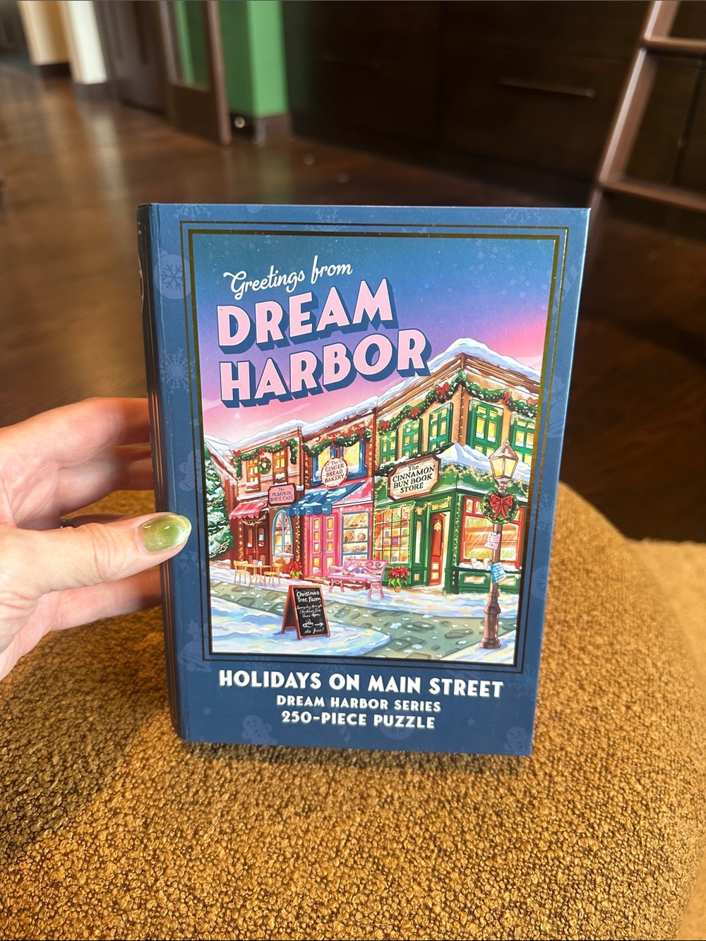 Dream Harbor Holidays on Main Street 250-Piece Puzzle — Blue